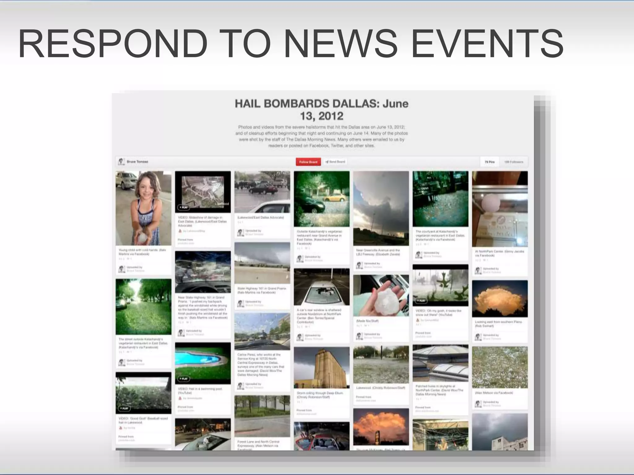 RESPOND TO NEWS EVENTS
 