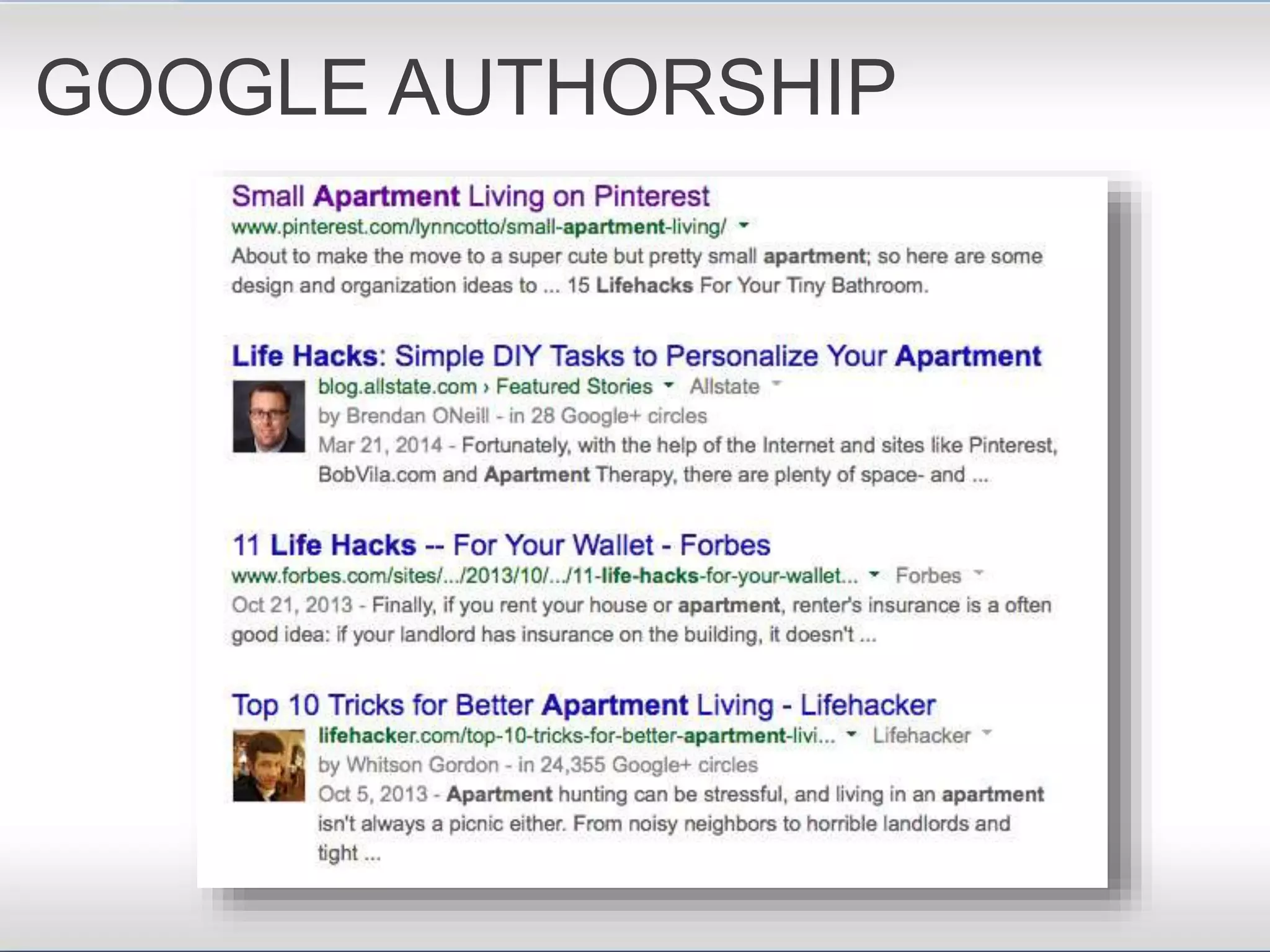 GOOGLE AUTHORSHIP
 