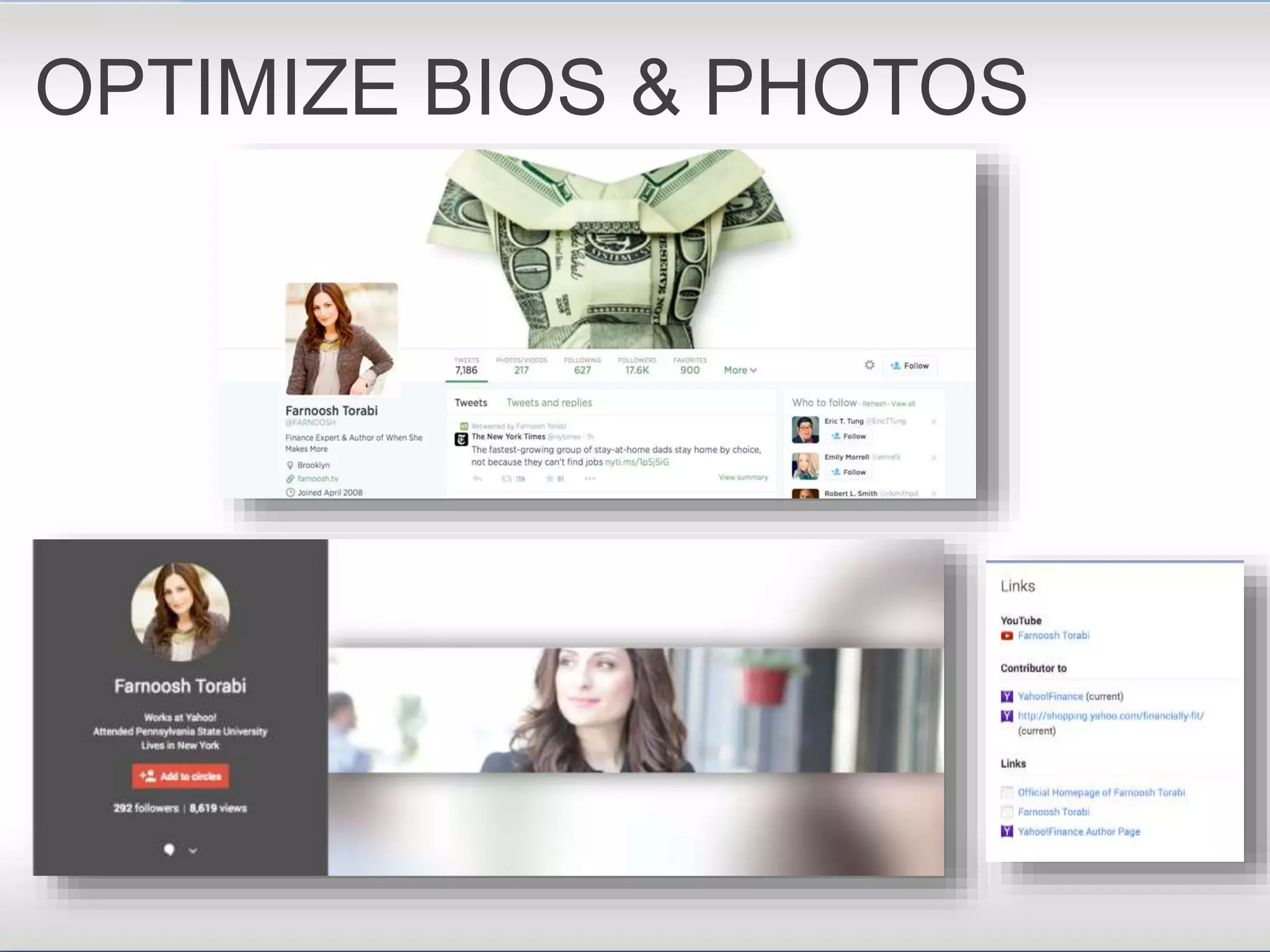 OPTIMIZE BIOS & PHOTOS
 