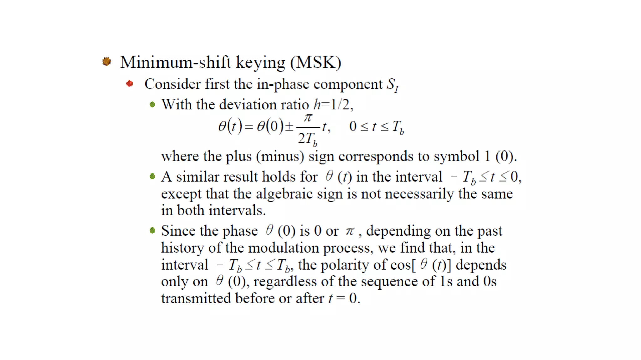 MINIMUM SHIFT KEYING(MSK)
