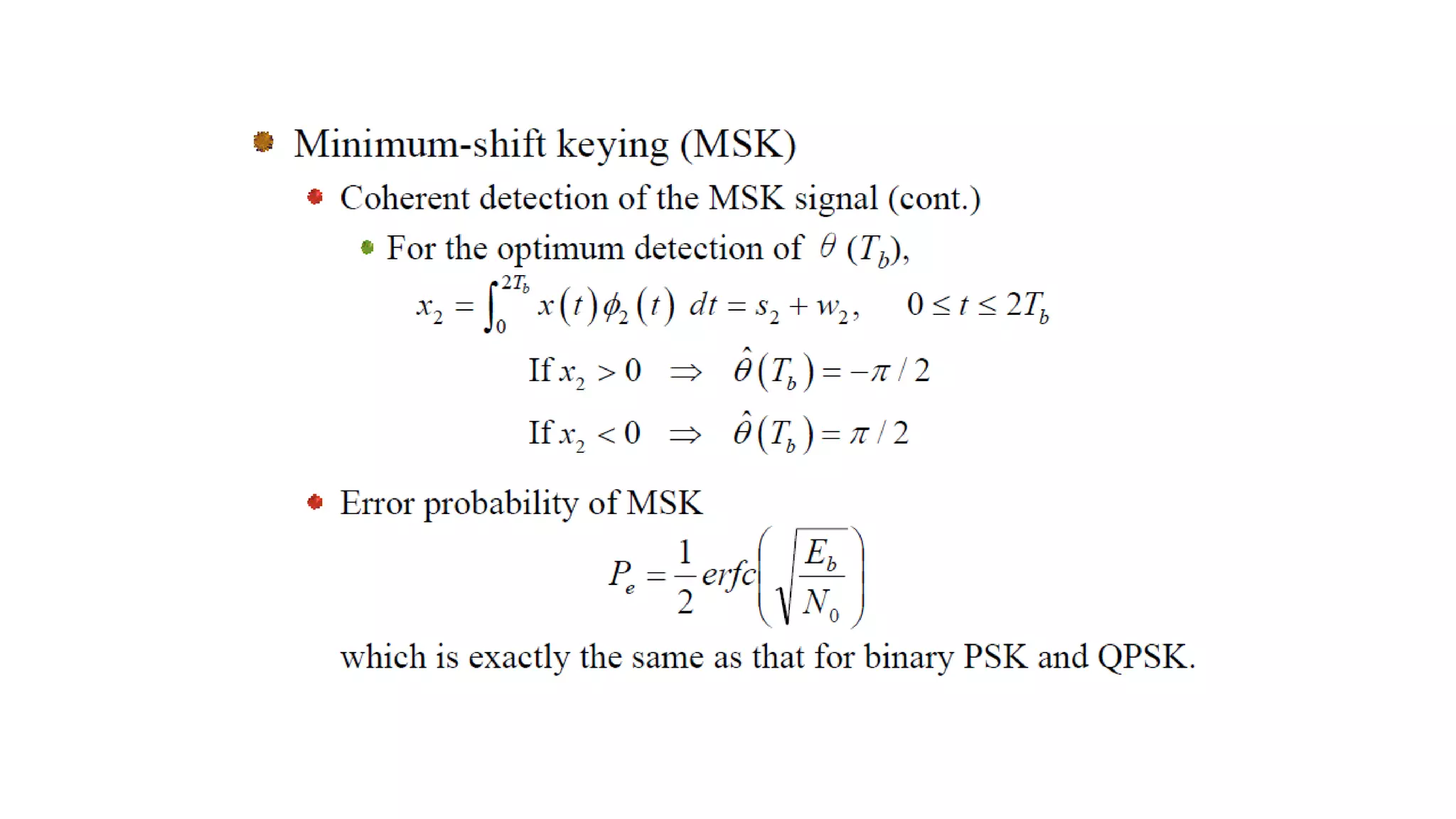 MINIMUM SHIFT KEYING(MSK)