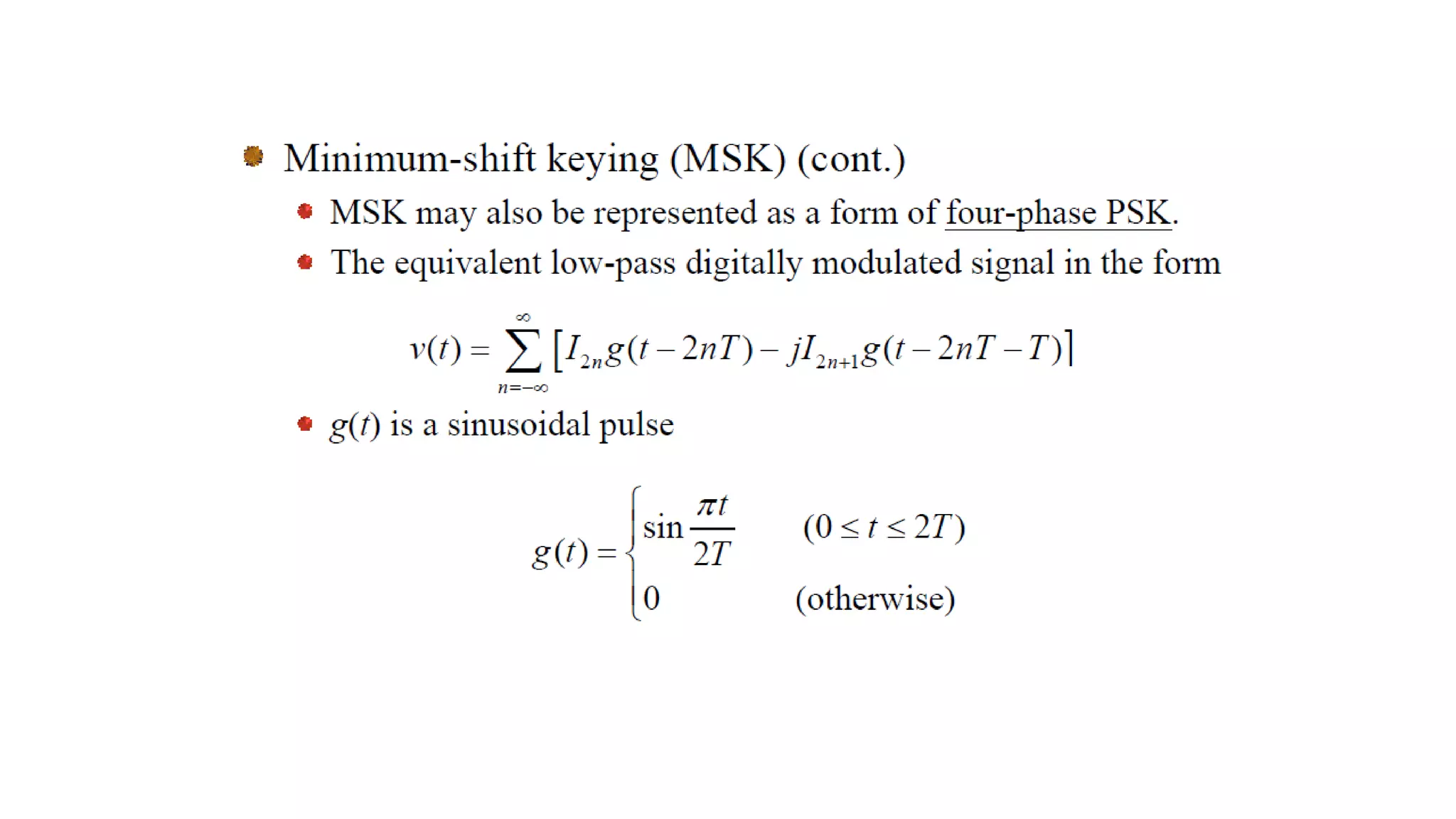 MINIMUM SHIFT KEYING(MSK)
