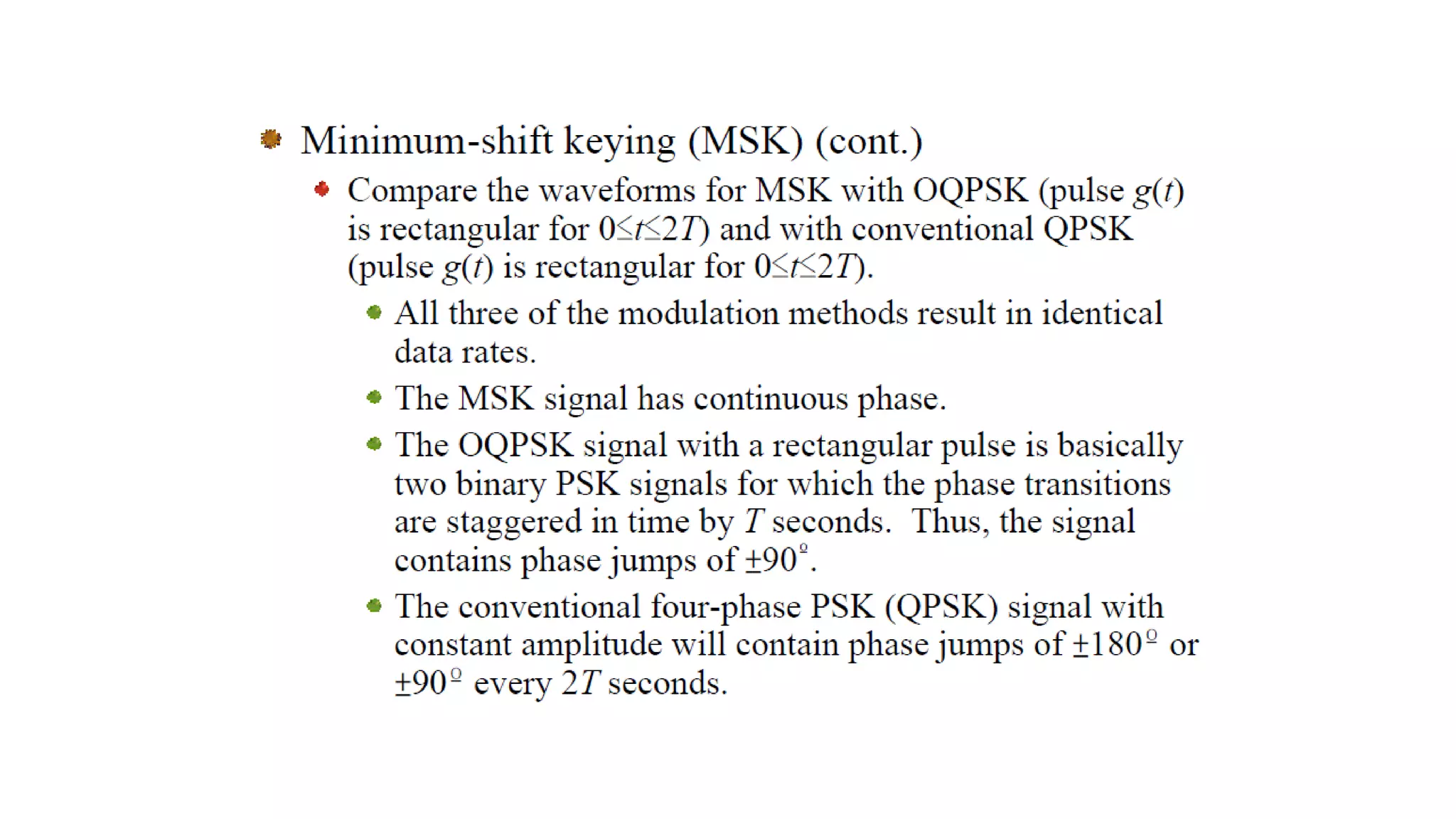 MINIMUM SHIFT KEYING(MSK)