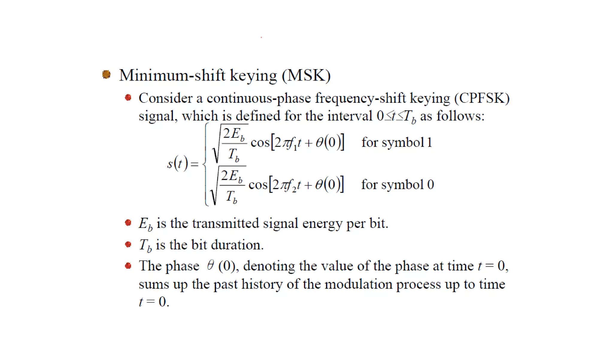 MINIMUM SHIFT KEYING(MSK)