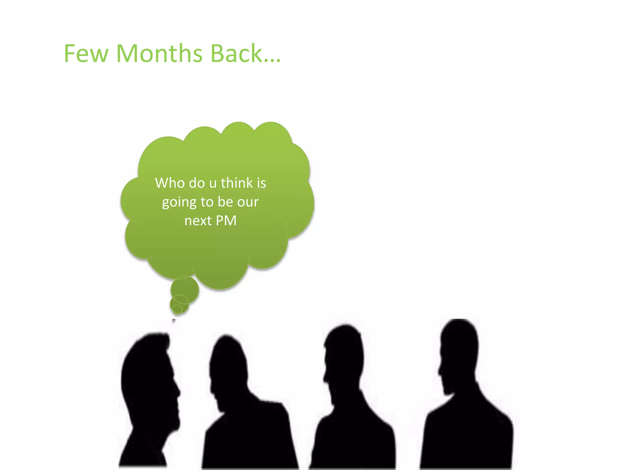 Few Months Back…
Who do u think is
going to be our
next PM
 