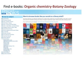 Find e-books: Organic chemistry-Botany-Zoology
 