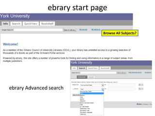 ebrary start page

                              Browse All Subjects?




ebrary Advanced search
 