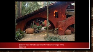 Exterior view of the house taken from the landscape in the
backyard
 