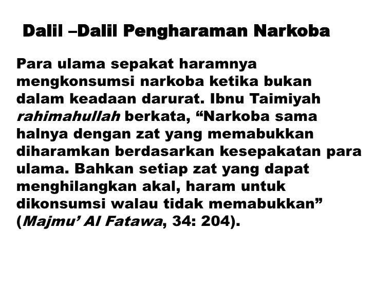 Narkoba dlm pand. islam