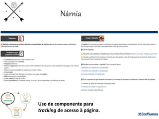 Nárnia
Uso de componente para
tracking de acesso à página.
 