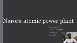 Narora atomic power plant
Presented by
ANIK,ASIF IQBAL
19-40026-1
Dept:EEE
 