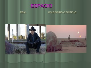 ESPACIO
REAL        IMAGINARIO O FICTICIO
 