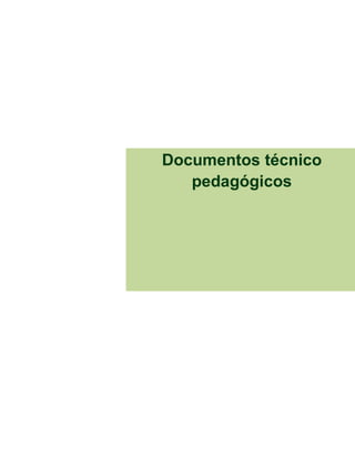 Documentos técnico
pedagógicos
 