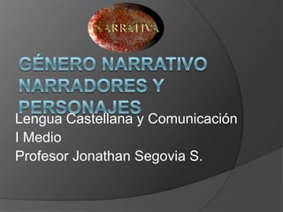 GÉNERO NARRATIVONARRADORES Y PERSONAJES Lengua Castellana y Comunicación I Medio Profesor Jonathan Segovia S. 