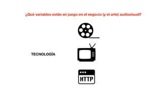 TECNOLOGÍA
¿Qué variables están en juego en el negocio (y el arte) audiovisual?
 