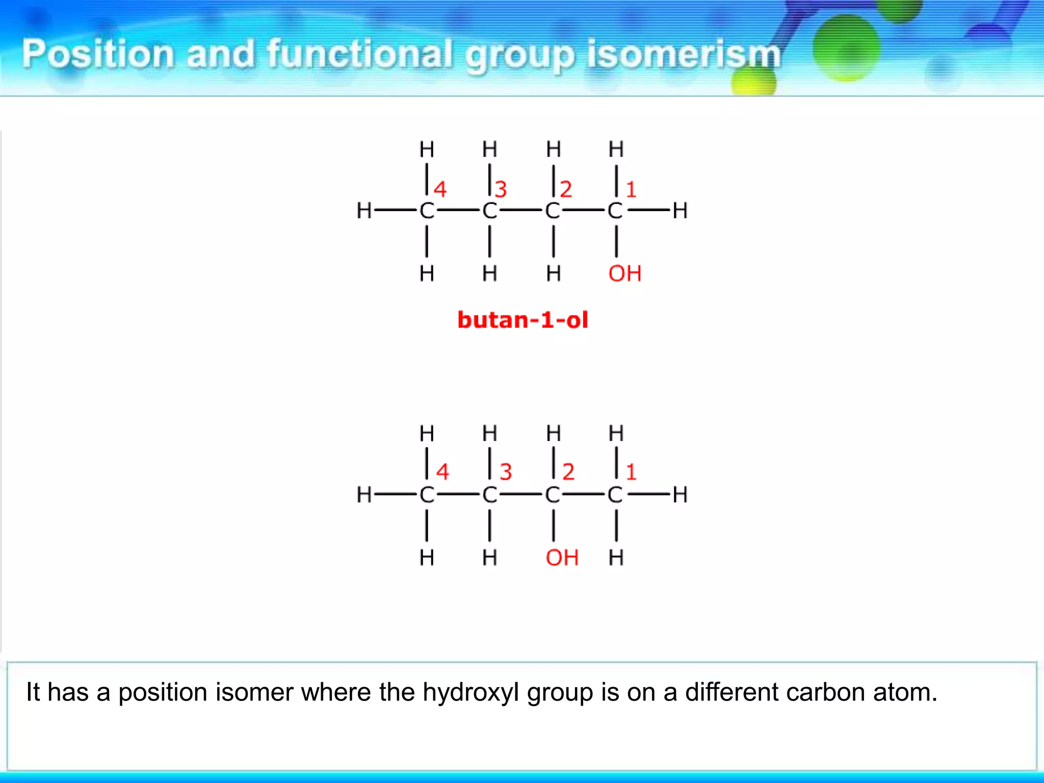 It has a position isomer where the hydroxyl group is on a different carbon atom.
 