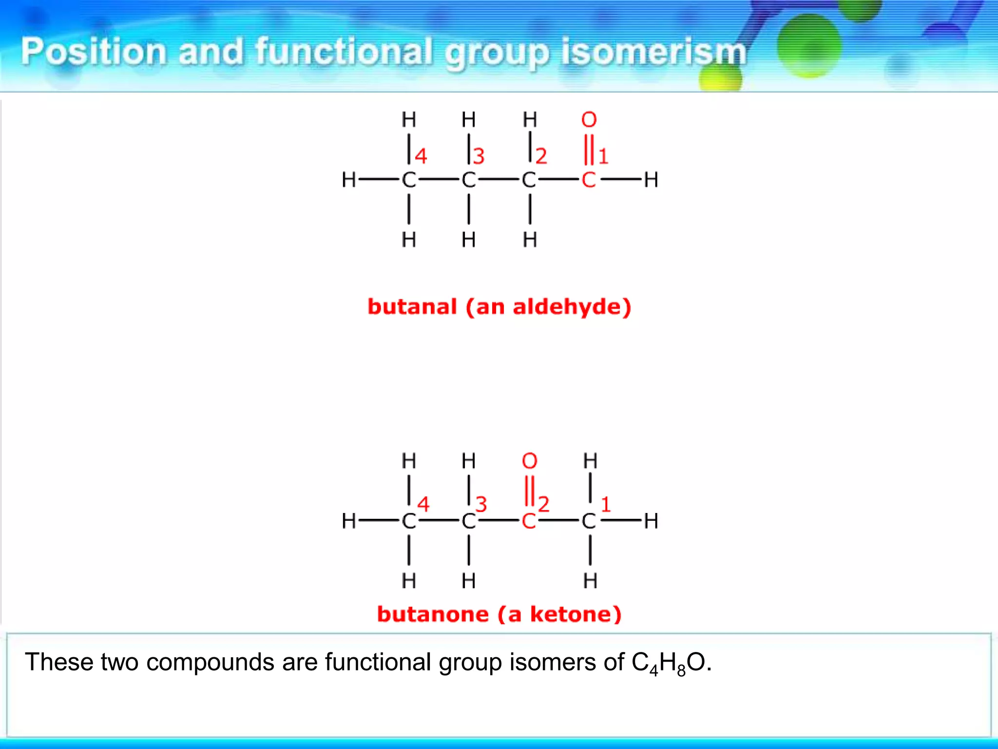 These two compounds are functional group isomers of C4H8O.
 