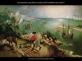 Se connecter aux sillons ou alors (mal) combiner son envol ?

La chute d’Icare de Pieter Bruegel l'Ancien

 