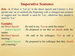 English Narration - Class VI - X | PPTX