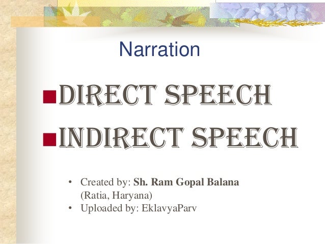 Direct And Indirect Speech Narration With Hindi Pdf