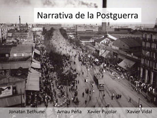 Narrativa de la Postguerra




Jonatan Bethune   Arnau Peña   Xavier Pujolar   Xavier Vidal
 