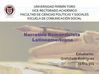 UNIVERSIDAD FERMÍN TORO 
VICE-RECTORADO ACADÉMICO 
FACULTAD DE CIENCIAS POLÍTICAS Y SOCIALES 
ESCUELA DE COMUNICACIÓN SOCIAL 
Estudiante: 
Grelisbeth Rodríguez 
23.813.914 
 