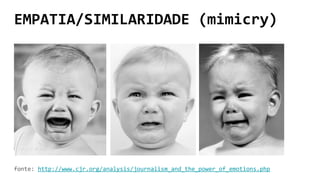 EMPATIA/SIMILARIDADE (mimicry)
fonte: http://www.cjr.org/analysis/journalism_and_the_power_of_emotions.php
 
