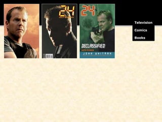 Television
Comics
Books
 