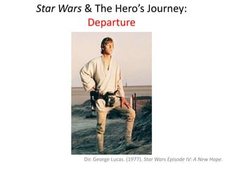 Star Wars & The Hero’s Journey:DepartureDir. George Lucas. (1977). Star Wars Episode IV: A New Hope.