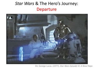 Star Wars & The Hero’s Journey:DepartureDir. George Lucas. (1977). Star Wars Episode IV: A New Hope.
