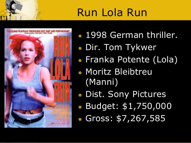 an analysis of tom tykwers run lola run Top notes: tom tykwer’s run lola run, hsc standard english module a 2015-2020 this series has been created to assist students in their analytical study of drama and in their understanding of various theatrical styles. an analysis of tom tykwers run lola run Top notes: tom tykwer’s run lola run, hsc standard english module a 2015-2020 this series has been created to assist students in their analytical study of drama and in their understanding of various theatrical styles.