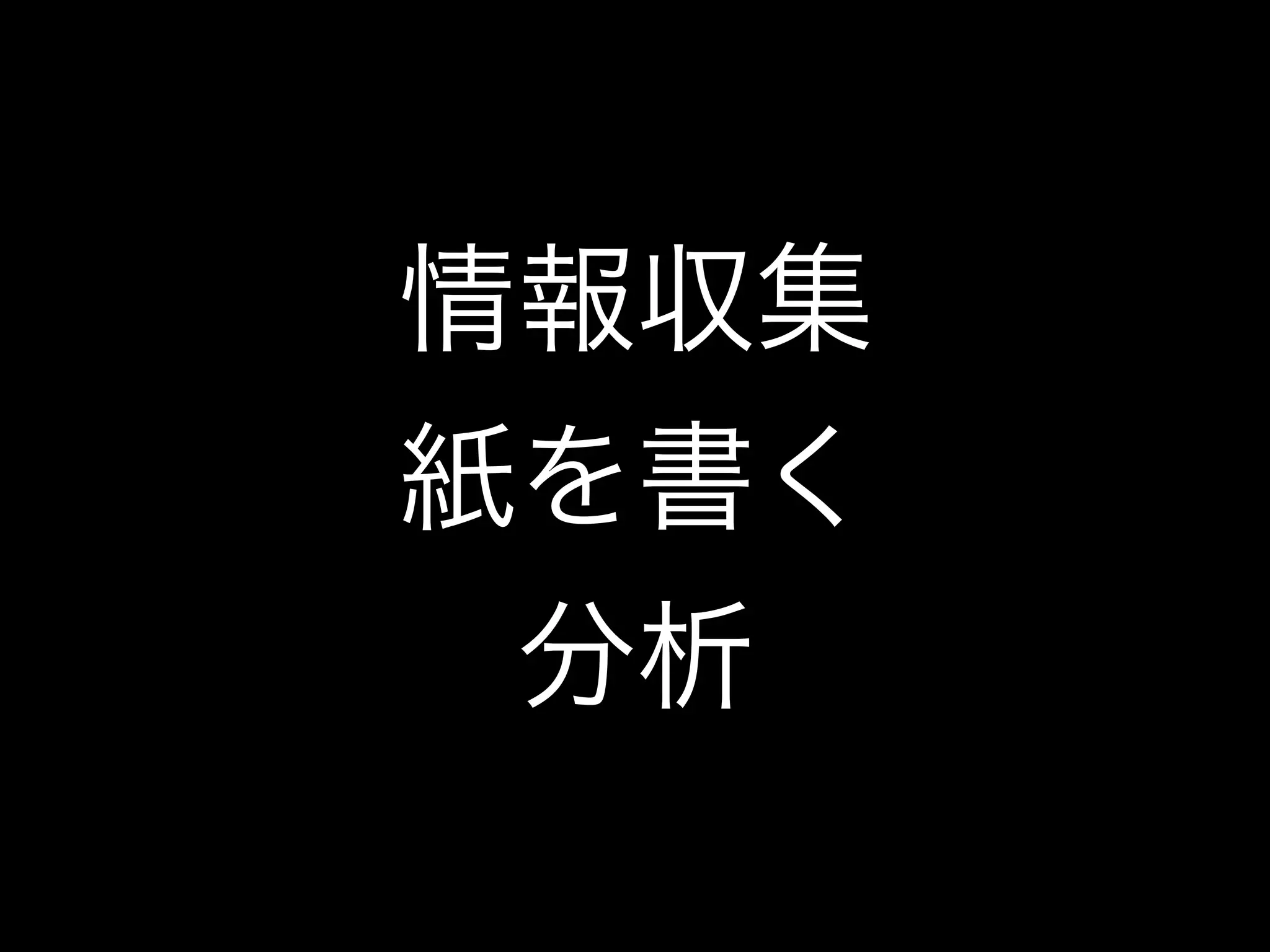 情報収集
紙を書く
分析
 