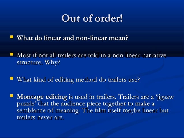 what is the meaning of non-linear narrative