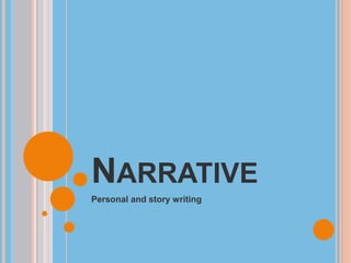 NARRATIVE
Personal and story writing
 
