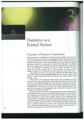 Narrative - Bordwell & Thompson