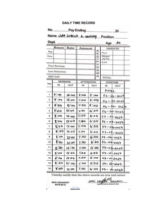 DAILY TIME RECORD
 