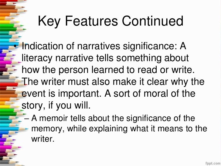 Narrative and memoir information