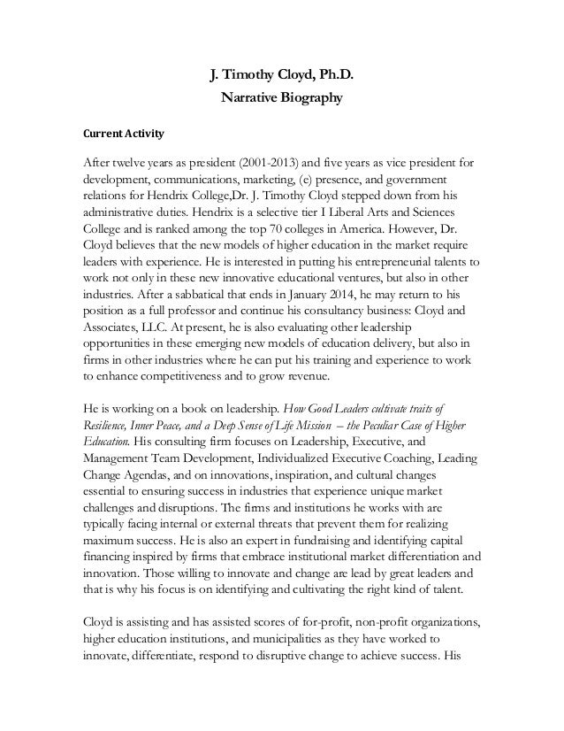 Biographical narrative essays