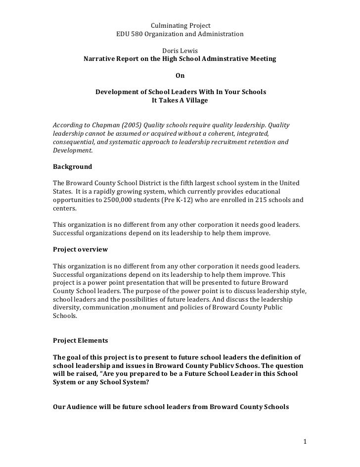 What is a project narrative picture