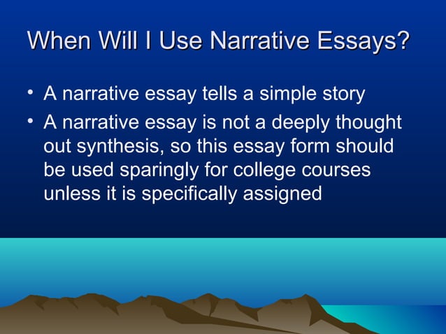 does a narrative essay have to be true