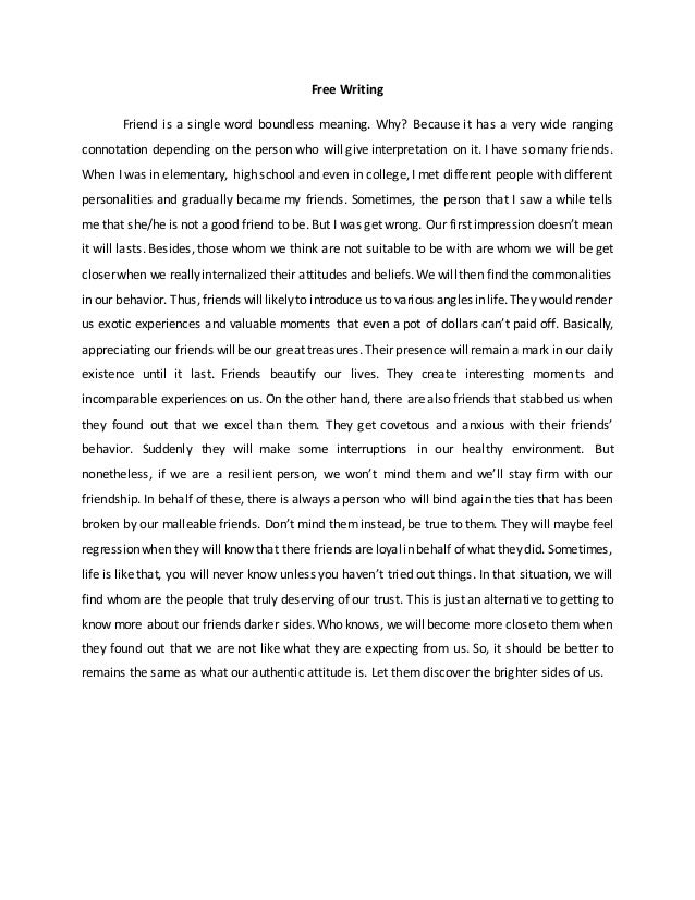 narrative essay about friendship