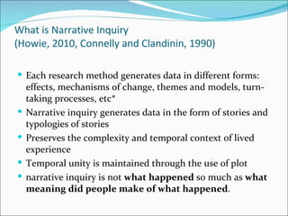 narrative inquiry sample research title