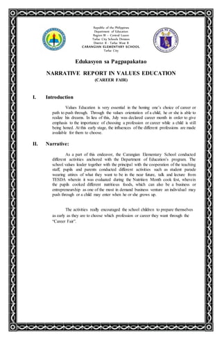 Narrative In Values Education 16 17