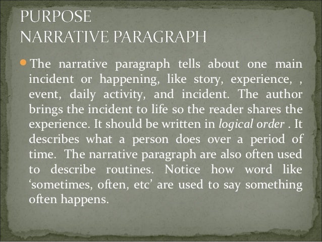 Narrative paragraph
