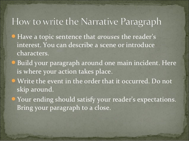 Narrative paragraph