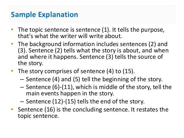 example of narrative essay in sentence