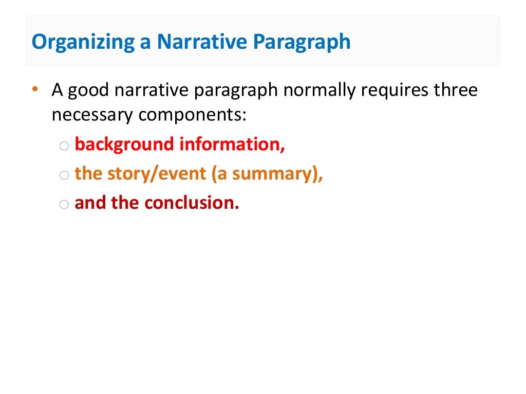 Narrative paragraph