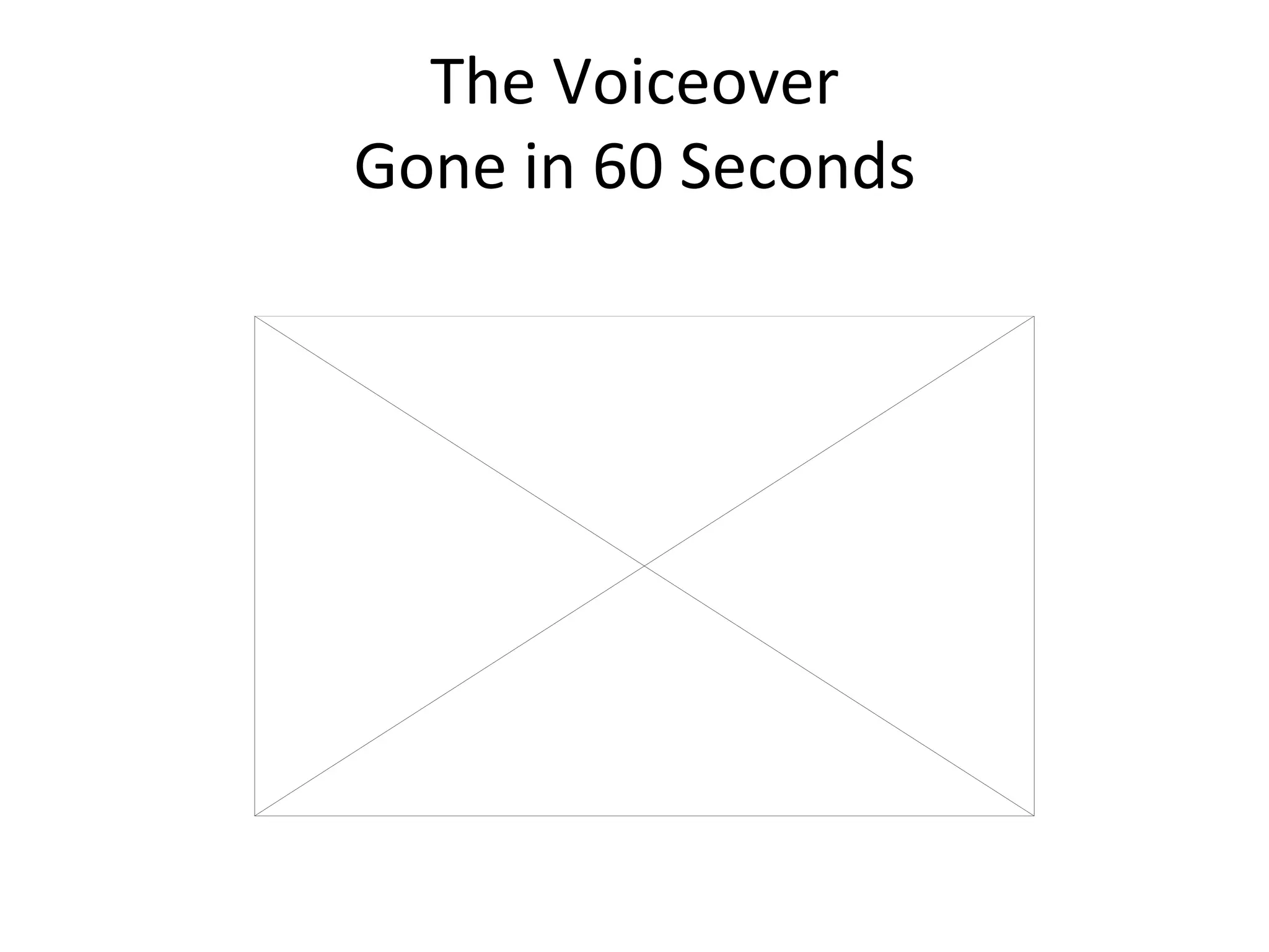 The Voiceover Gone in 60 Seconds 