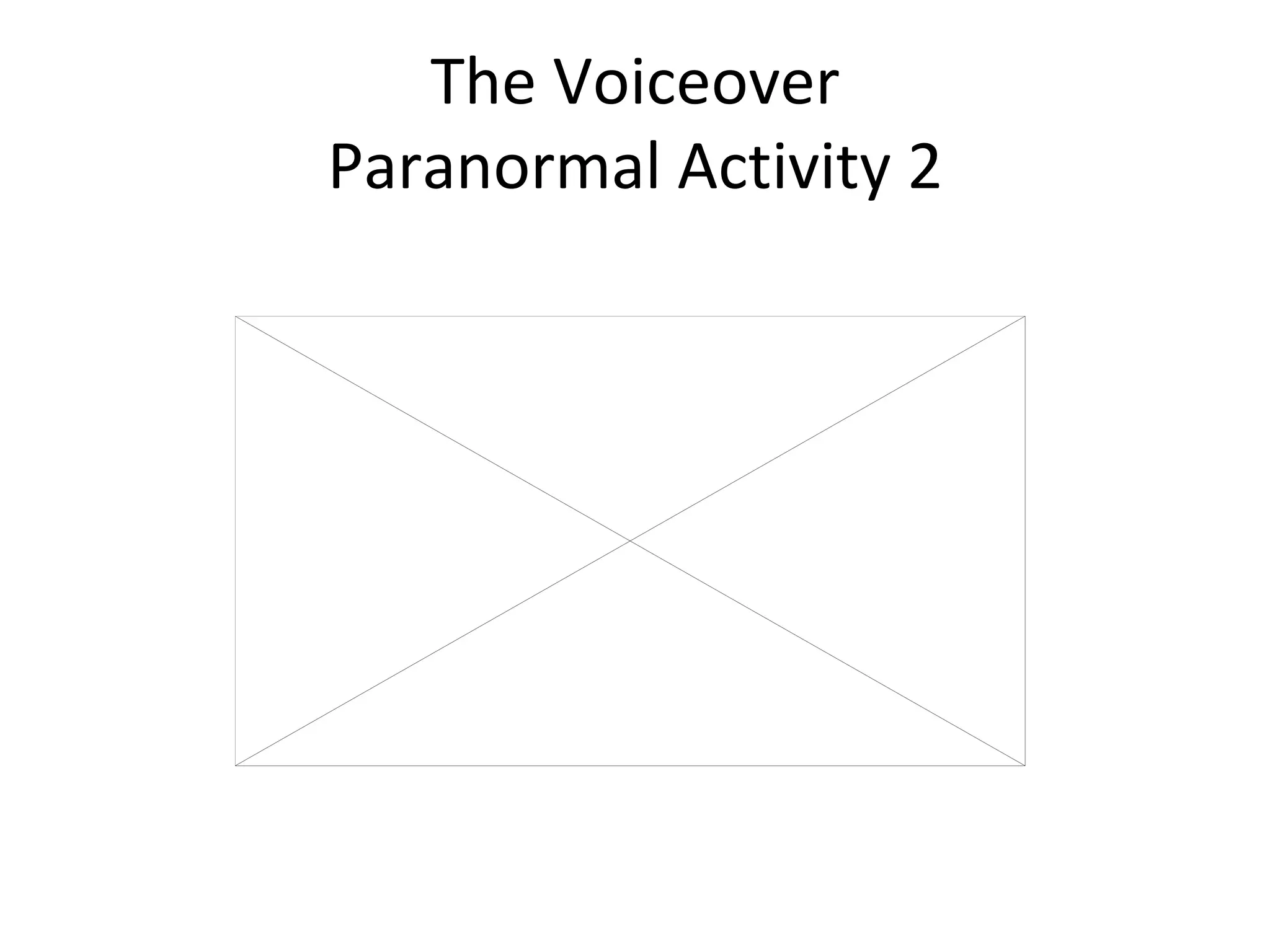 The Voiceover Paranormal Activity 2 