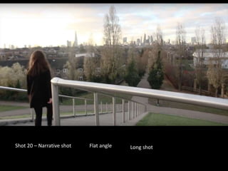 Shot 20 – Narrative shot Flat angle Long shot
 